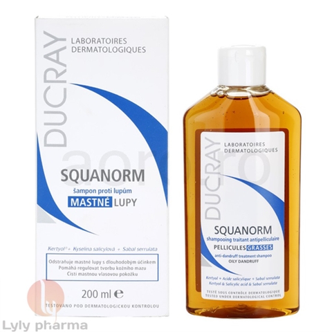 Ducray Squanorm Shampoo Oily Dandruff - Dầu gội đầu làm sạch gàu