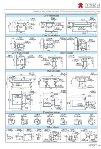 Cửa đi hệ 55 nhôm Xingfa Cửa đi hệ 55 nhôm Xingfa