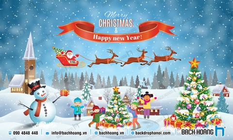 Thiết Kế Backdrop - Phông Noel Giáng Sinh Merry Christmas 118