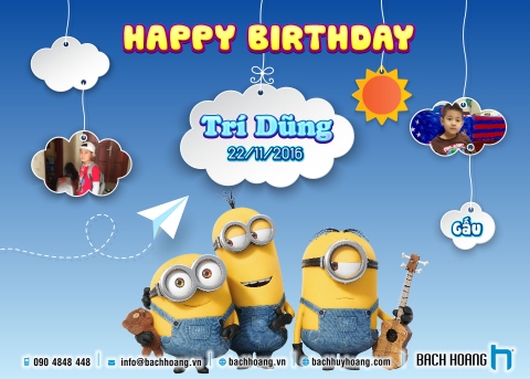 Thiết Kế Backdrop Sinh Nhật - Phông Sinh Nhật MINION