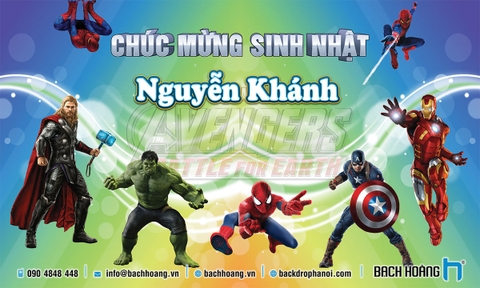 Thiết Kế Backdrop Sinh Nhật - Phông Sinh Nhật 57 Avengers