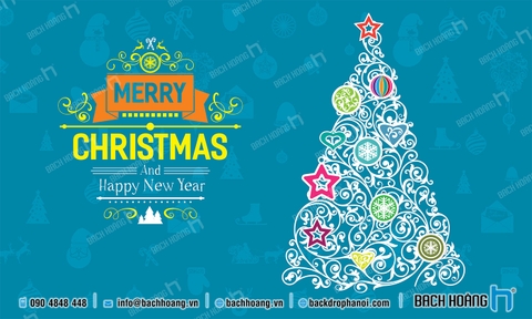 Thiết Kế Backdrop - Phông Noel Giáng Sinh Merry Christmas 25