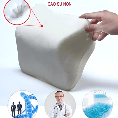 Gối tựa đầu ô tô cao su non MM (Vàng kem)