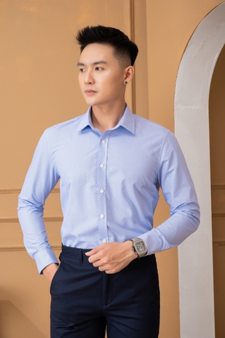 Áo sơ mi bamboo slimfit dài tay hoạ tiết nhí Aligro ALGS225