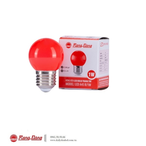 Bóng đèn LED đui xoáy E27 A45G/1W Rạng Đông