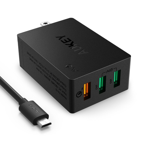 Sạc nhanh Qualcomm Aukey 3 cổng