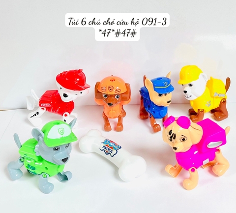 Túi 6 chú chó cứu hộ 091-3 *47* (túi)