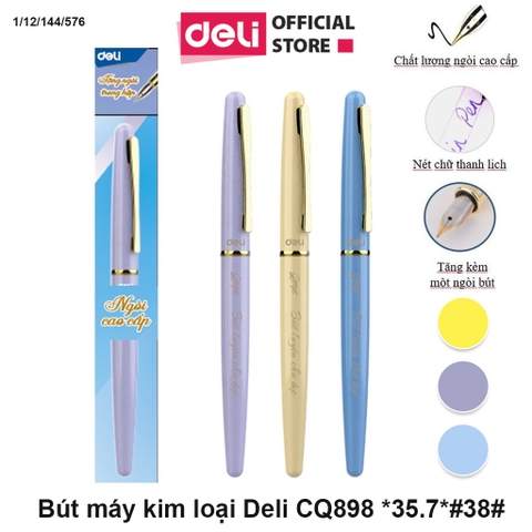 Bút máy Kim loại ngòi mài (kèm ngòi) DELI CQ898