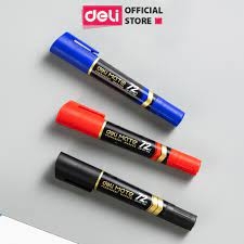 Bút dạ dầu 2 đầu màu đen DELI EU72-BK