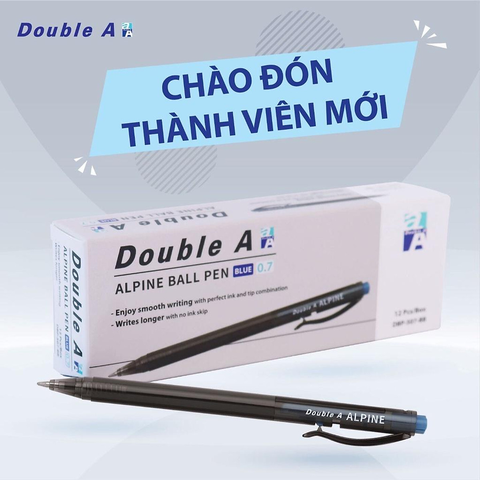 Bút Bi Alpine Ball Pen mực xanh ngòi 0.7 Double A (12 cây/hộp) - vỏ xanh