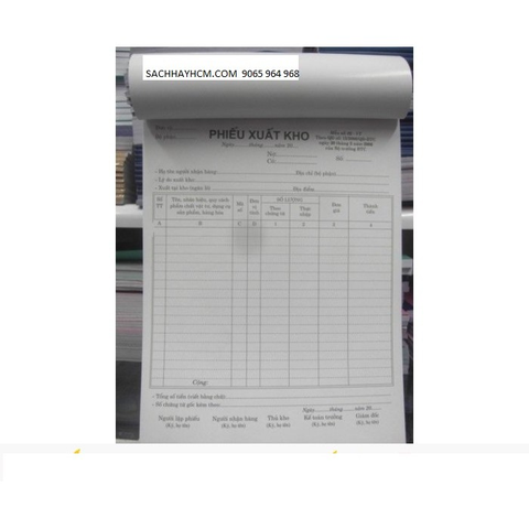 Phiếu Xuất Kho 2L A5 (50 Bộ)