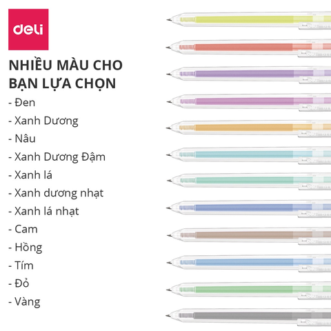 Bút gel 0.5mm DELI EG118 (nhiều màu)