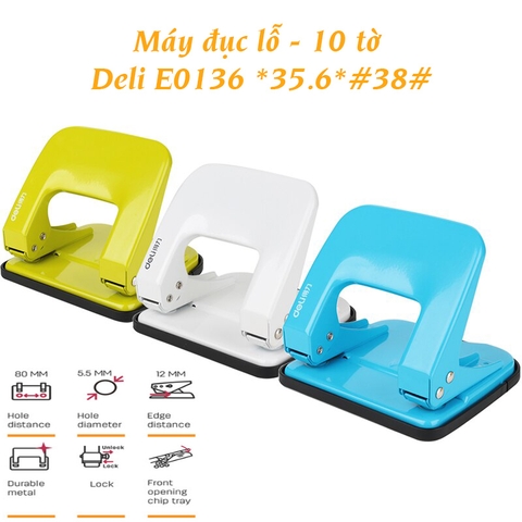 Bấm Lỗ 10 Tờ DELI E0136