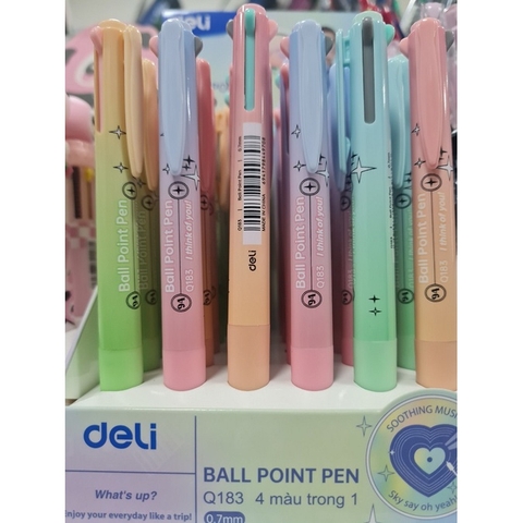 Bút bi 4 màu 0.7mm _ bản ST DELI CQ183