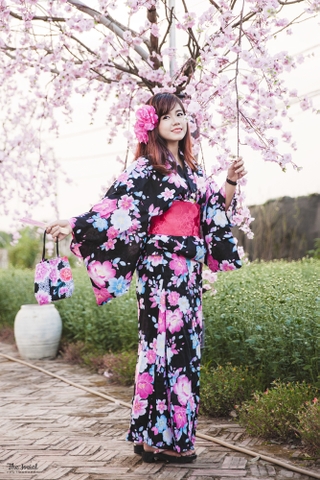 Kimono - Yukata hoa hải đường - Vẻ đẹp ấm áp đằm sâu