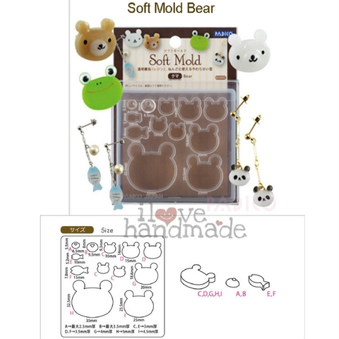 Khuôn resin làm Trang sức Hình Gấu - Padico Bear Soft Mold