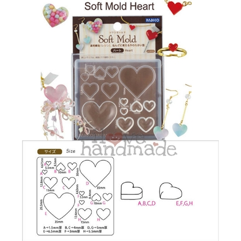 Khuôn resin làm trang sức hình trái tim - Padico Soft Mold Heart