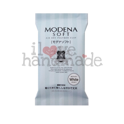 Đất sét tự khô Nhật, đất sét nhẹ làm hoa Modena air dry clay soft white 150g