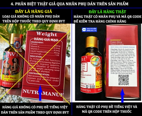 XEM NGAY PHÂN BIỆT THẬT GIẢ THUỐC TĂNG CÂN WISDOM WEIGHT CHÍNH XÁC 100%
