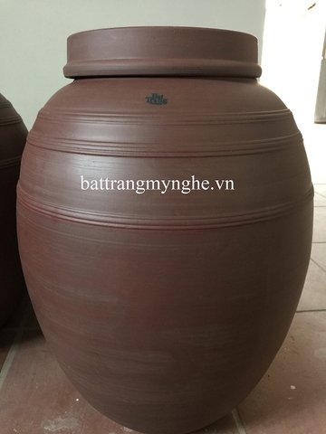 Chum Sành ngâm rượu không tráng men màu nâu thẫm Bát Tràng 60 lít