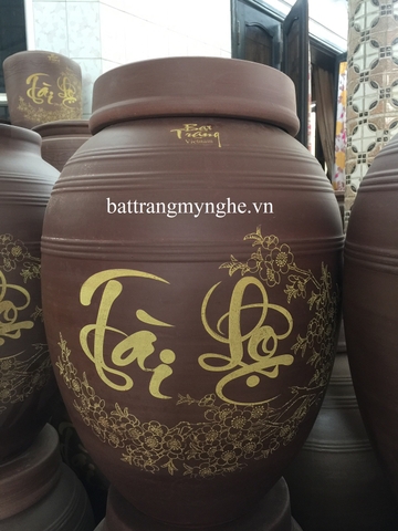 Chum Sành Bát Tràng ngâm rượu tài lộc không tráng men 20l