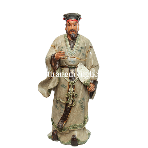 Tượng Khổng Minh - men rạn - cao 90cm