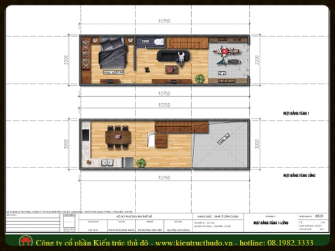 Mẫu thiết kế nhà 2 tầng hiện đại tại Long Biên - Hà Nội