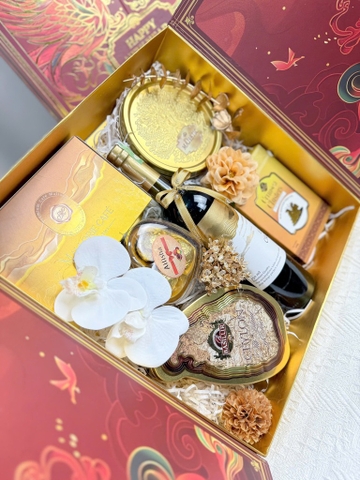 Set Quà Tết Hộp Nam Châm + Túi MS22- ĐỎ