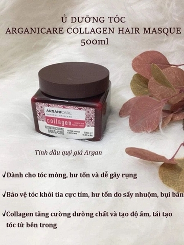 Kem Ủ Tóc Giúp Phục Hổi Tóc Argani Care Collagen 500ml - Pháp
