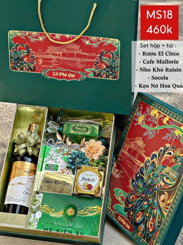 Set Quà Tết Hộp Túi MS18 - XANH LÁ