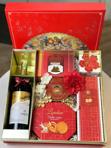 Set Quà Tết Hộp Kèm Túi MS04 - ĐỎ