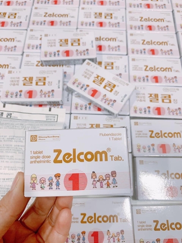 Thuốc tẩy giun Zelcom Tab. hộp 1 vỉ x 1 viên