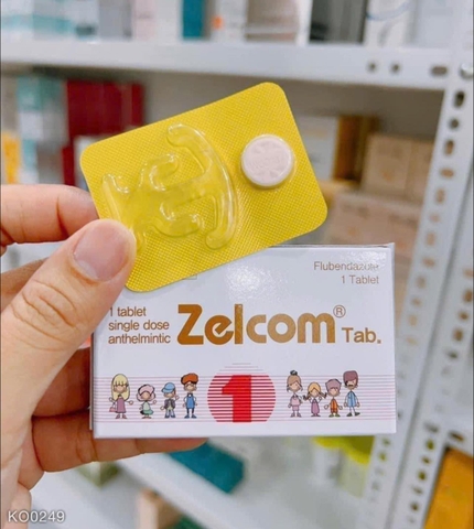 Thuốc tẩy giun Zelcom Tab. hộp 1 vỉ x 1 viên