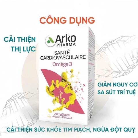 Viên uống dầu cá Omega 3 Arkopharma 180 viên
