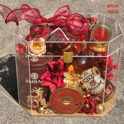 Set Quà Tết Hộp Mica ĐỎ MS68