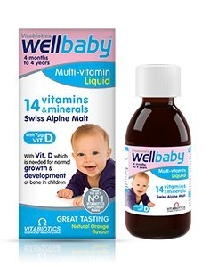 Vitamin Tổng Hợp 14 vitamins và khoáng chất Wellbaby Tăng Đề Kháng Cho Bé 6 tháng – 4 tuổi 150ml