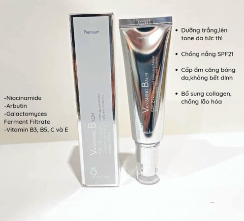 Kem dưỡng nâng tone 9 Wishes Vanishing Balm Premium SPF21 -50ml