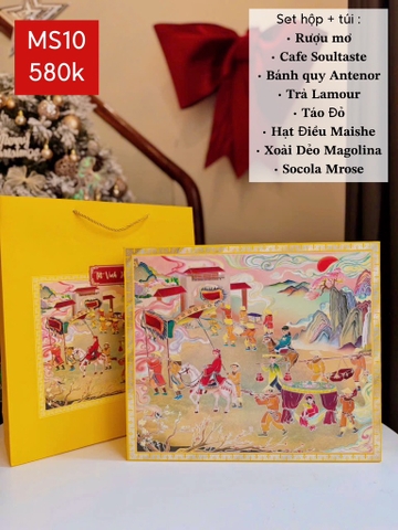 Set Quà Tết Hộp + Túi MS10 VÀNG