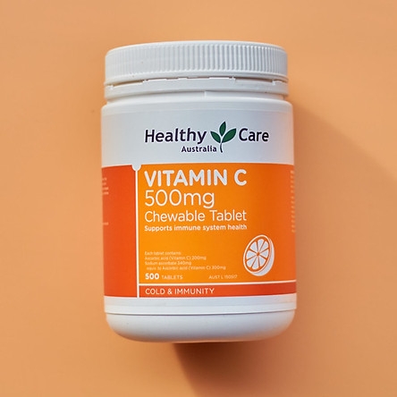 Vitamin C dạng kẹo 500mg Healthy Care hộp 500 viên