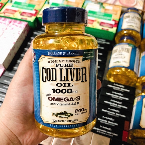 DẦU GAN CÁ TUYẾT HOLLAND & BARRETT COD LIVER 1000MG 240 VIÊN