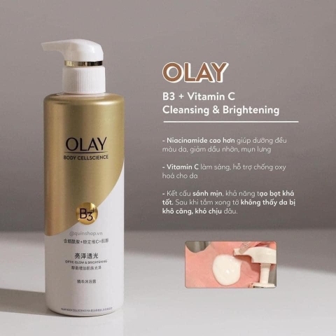 Sữa Tắm Olay  B3+ Vitamin C Optic Glow & Brightening 500ml - MẪU MỚI