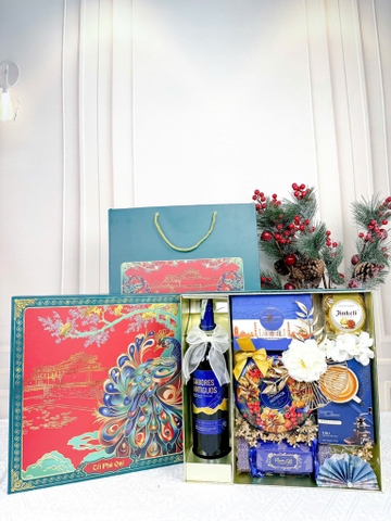 Set Quà Tết Hộp + Túi MS13 XANH DƯƠNG