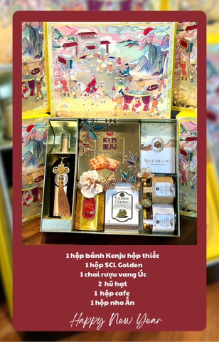 Set Quà Tết Hộp Vàng Gold Túi MS53