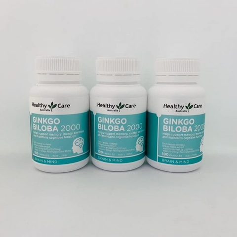 Viên uống tuần hoàn não GINKGO BILOBA 2000mg Healthy Care Úc