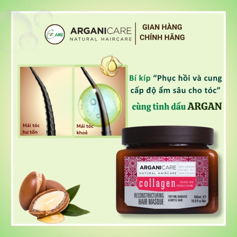 Kem Ủ Tóc Giúp Phục Hổi Tóc Argani Care Collagen 500ml - Pháp