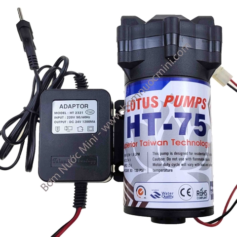 Bộ Bơm Phun Sương HT-75 + Nguồn Adaptor (Phun 10-30 Béc)