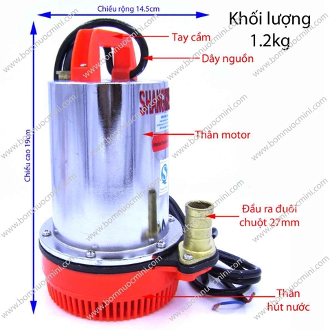 Bơm Chìm Xi Inox 12V 200W