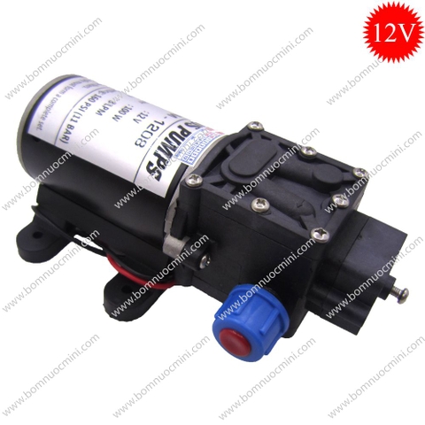 Máy Bơm Áp Lực 12V Đầu Hồi Nước HM-1208 100W (8L/P) | Máy bơm HM1208 12V