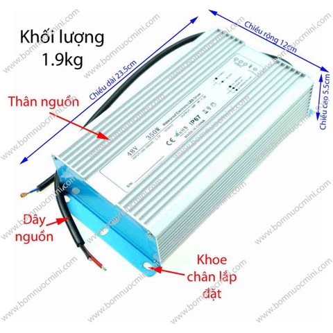 Nguồn Điện 48V 400W 8.4A Chống Nước Siêu Bền