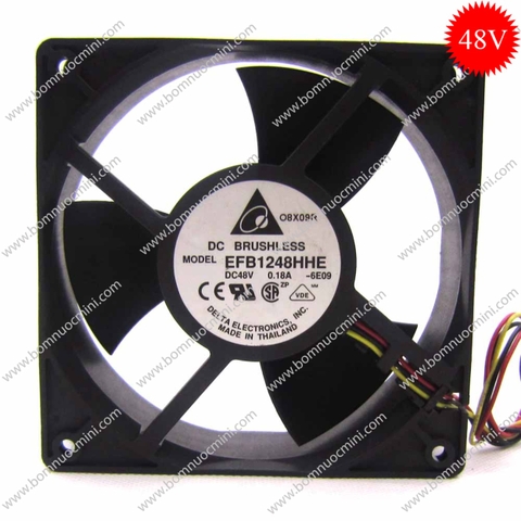 Quạt tản nhiệt Delta 48V 0.18A EFB1248HHE 120x120x38mm | Fan 12038 48V | Quạt 12038 48V